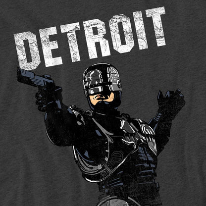 Charcoal - Side - Robocop Unisex Adult Detroit Heather T-Shirt