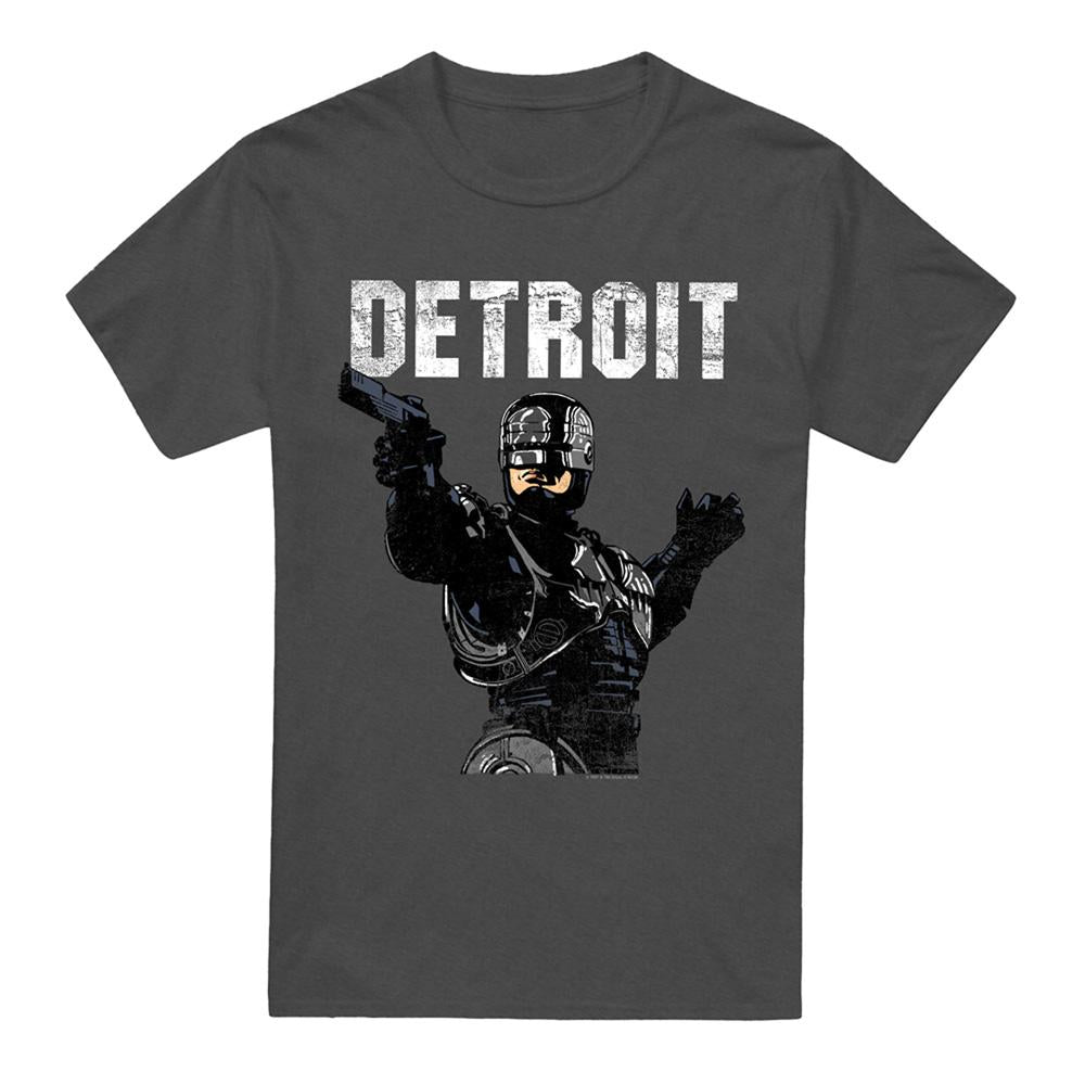 Charcoal - Front - Robocop Unisex Adult Detroit Heather T-Shirt