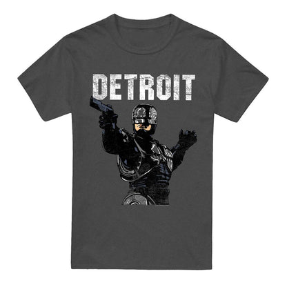 Charcoal - Front - Robocop Unisex Adult Detroit Heather T-Shirt
