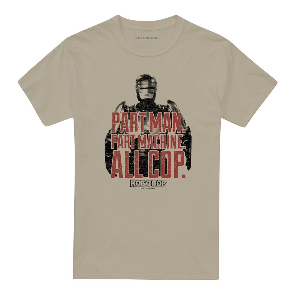 Sand - Front - Robocop Unisex Adult Tagline Vintage T-Shirt