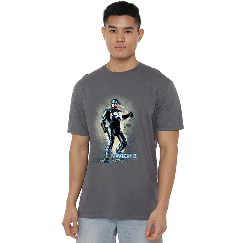 Charcoal - Back - Robocop Unisex Adult Break On Through T-Shirt