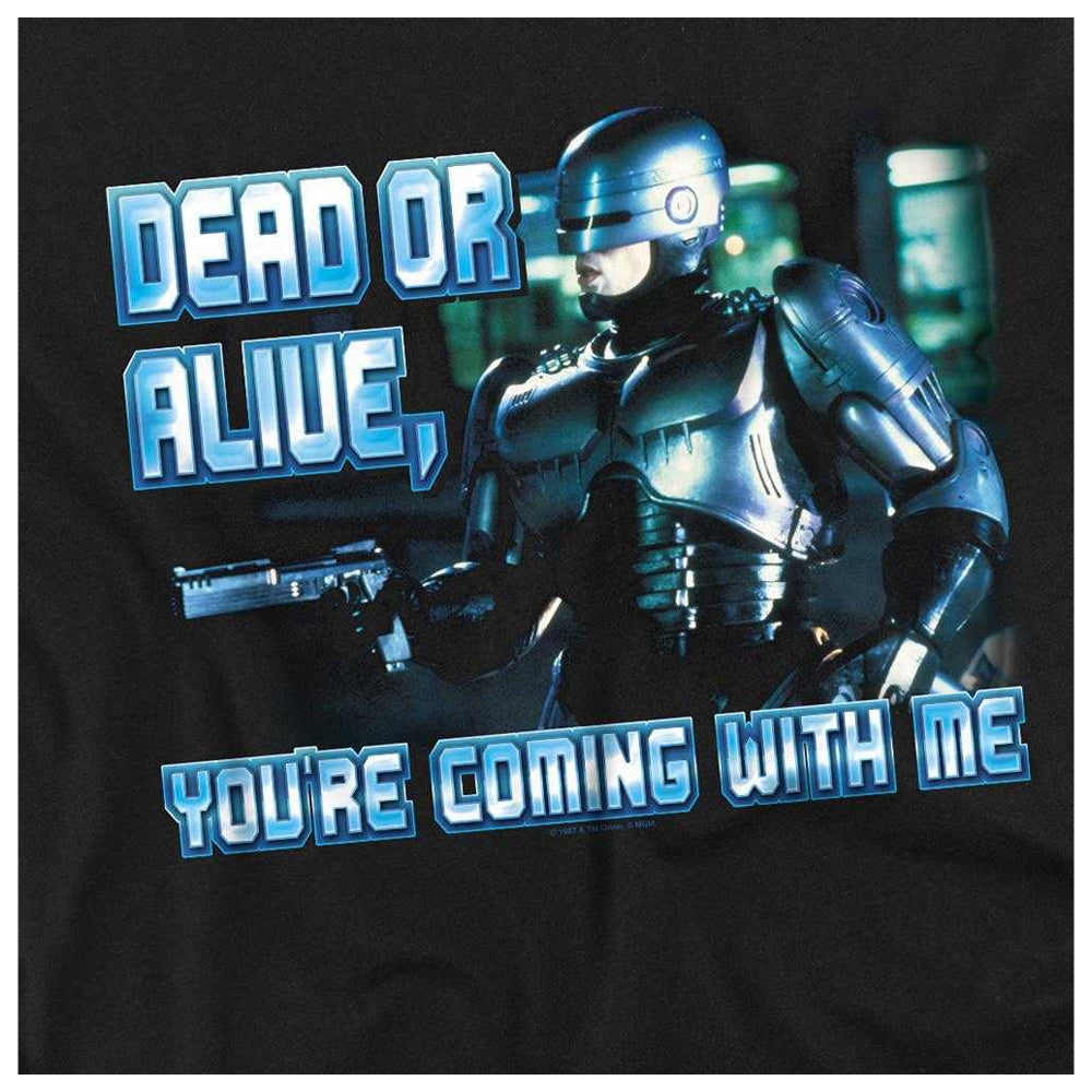Black - Side - Robocop Unisex Adult Dead Or Alive T-Shirt