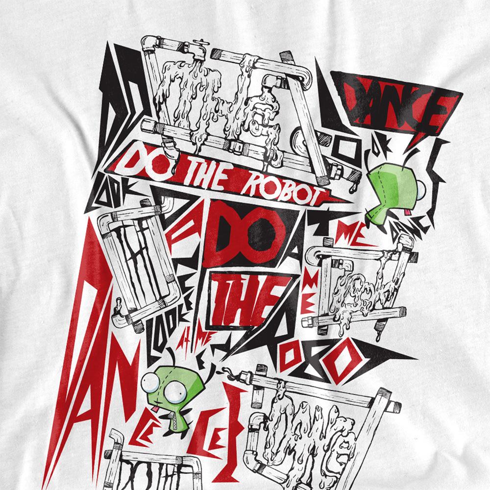 White - Side - Invader Zim Unisex Adult Do The Robot Gir T-Shirt