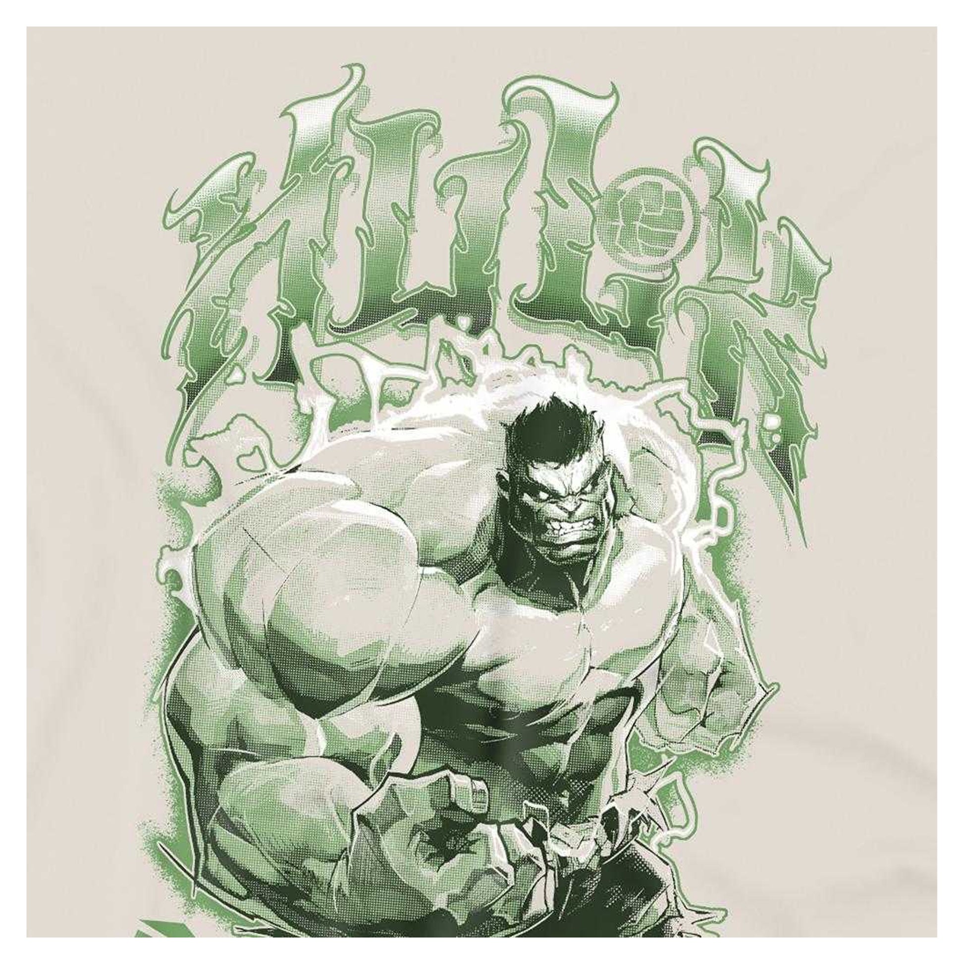 Natural - Side - Marvel Rivals Unisex Adult Vanguard Hulk Monster Back Print T-Shirt