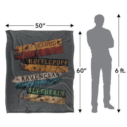 Multicoloured - Pack Shot - Harry Potter Silky Banner Supersoft Blanket