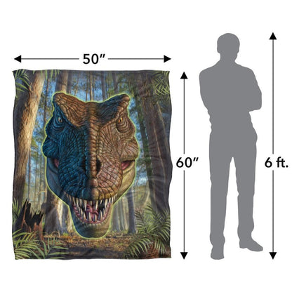 Multicoloured - Pack Shot - JQ Licensing Jlo Silky Dinosaur Supersoft Blanket