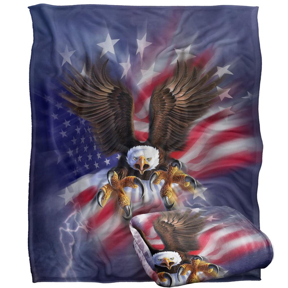 Multicoloured - Back - JQ Licensing American Silky Eagle Supersoft Blanket