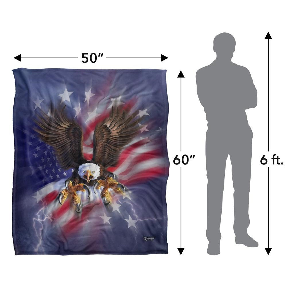 Multicoloured - Pack Shot - JQ Licensing American Silky Eagle Supersoft Blanket