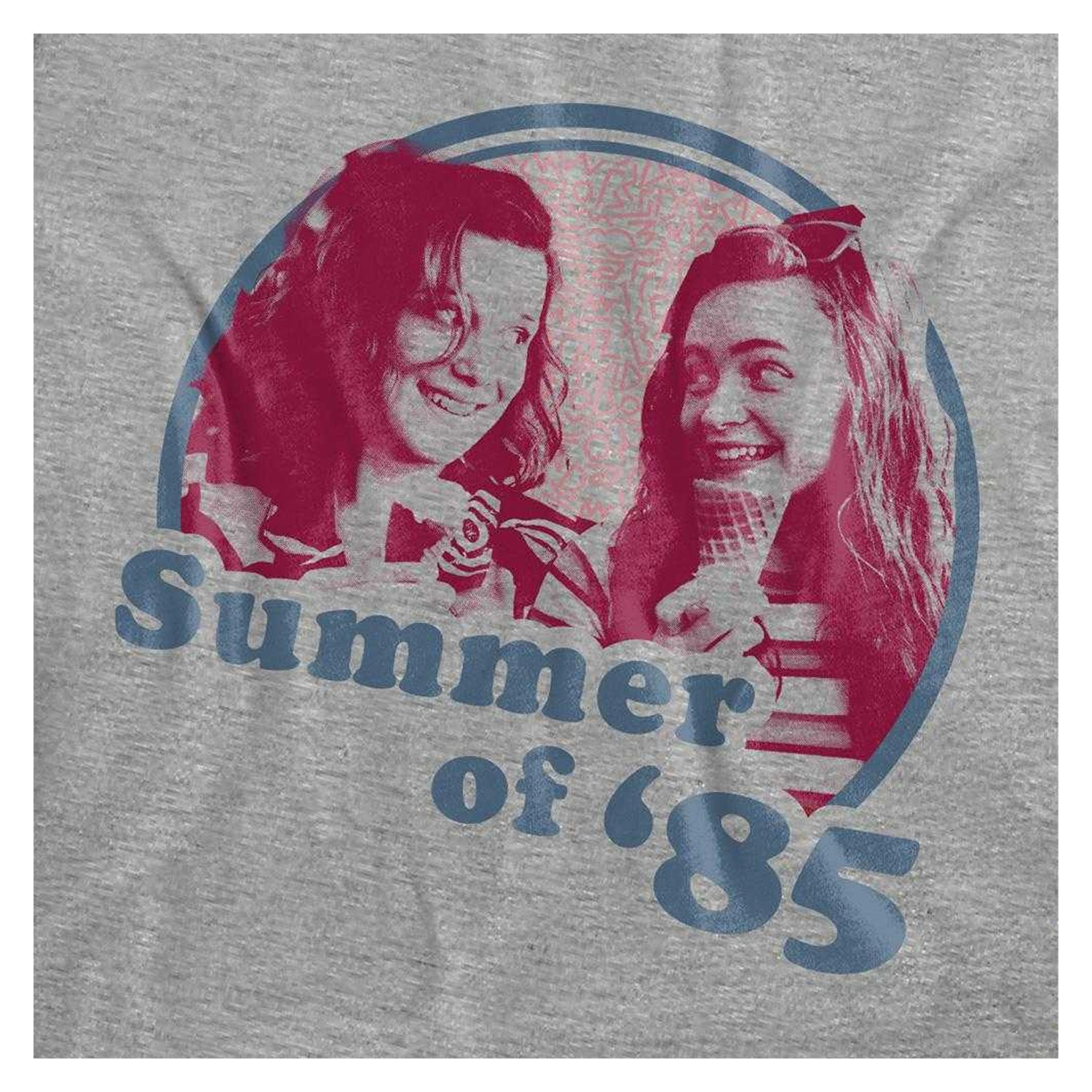 Athletic - Side - Stranger Things Womens-Ladies Summer Of 85 Eleven & Max Heather T-Shirt