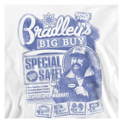 White - Side - Stranger Things Unisex Adult Bradley´s Big Buy Advert Sweatshirt