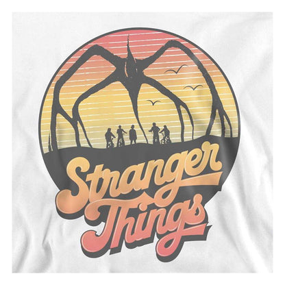 White - Side - Stranger Things Unisex Adult 80s Sunset Group Mind Flayer Sweatshirt