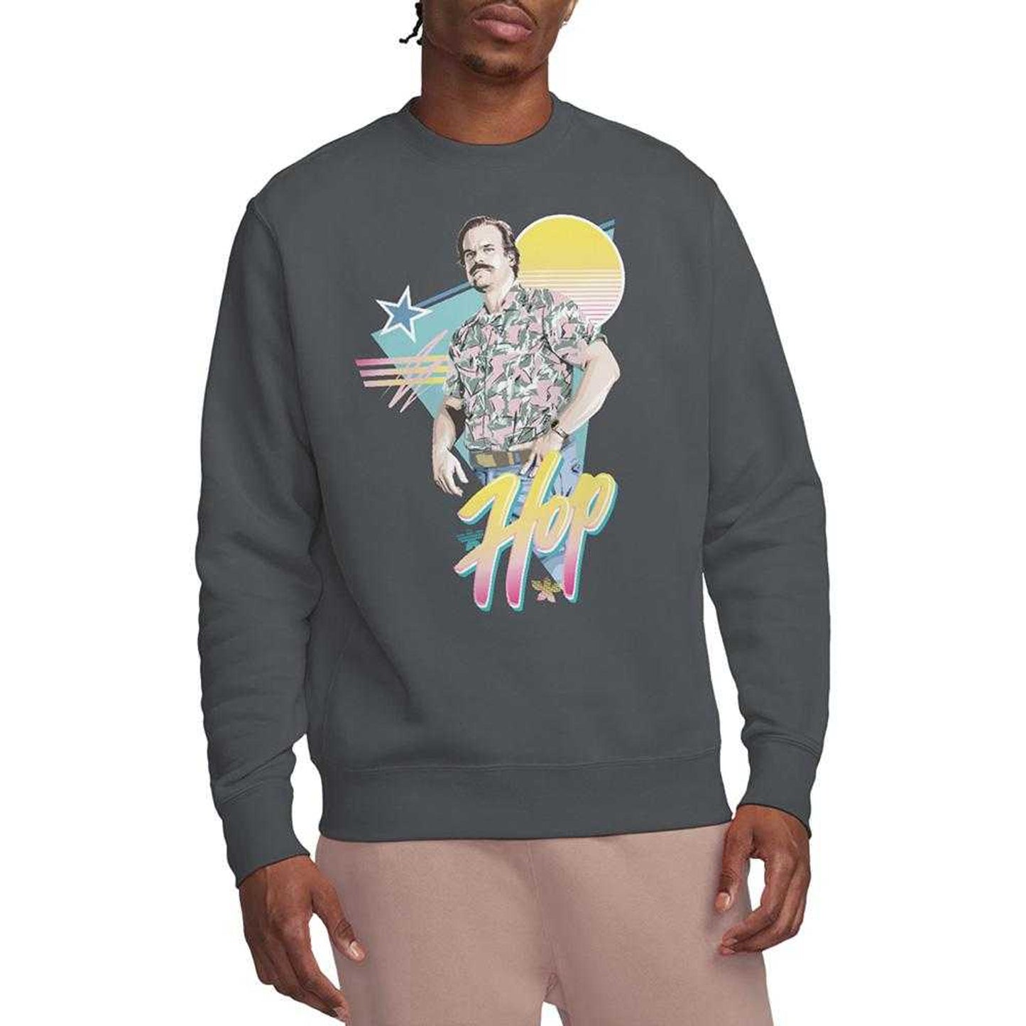 Charcoal - Lifestyle - Stranger Things Unisex Adult Jim Hopper 80s Sweatshirt