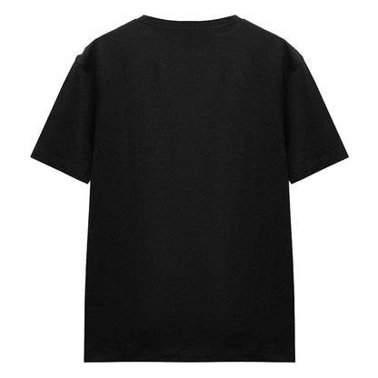 Black - Back - Stranger Things 5 Womens-Ladies Hellfire Flames T-Shirt