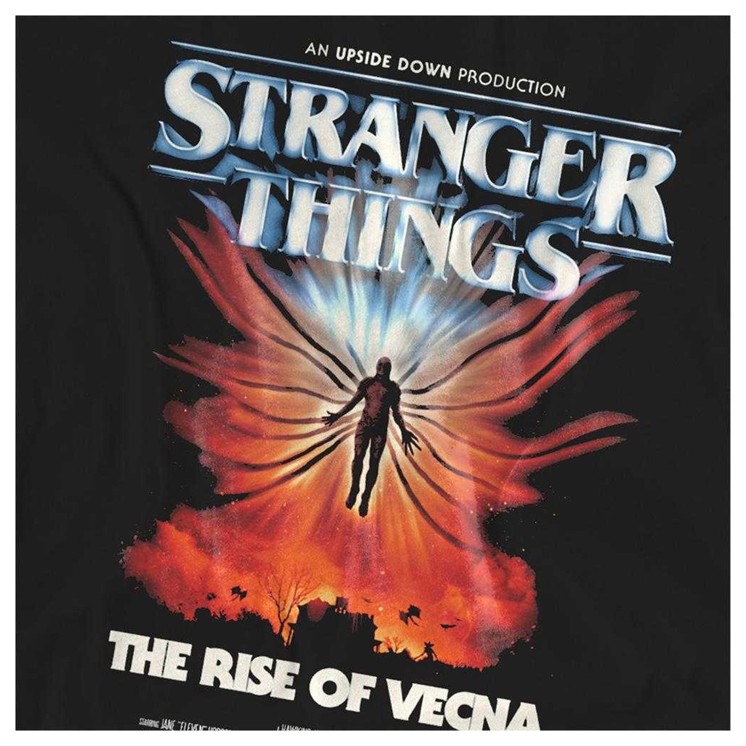 Black - Side - Stranger Things 5 Womens-Ladies Rise Of Vecna Poster T-Shirt
