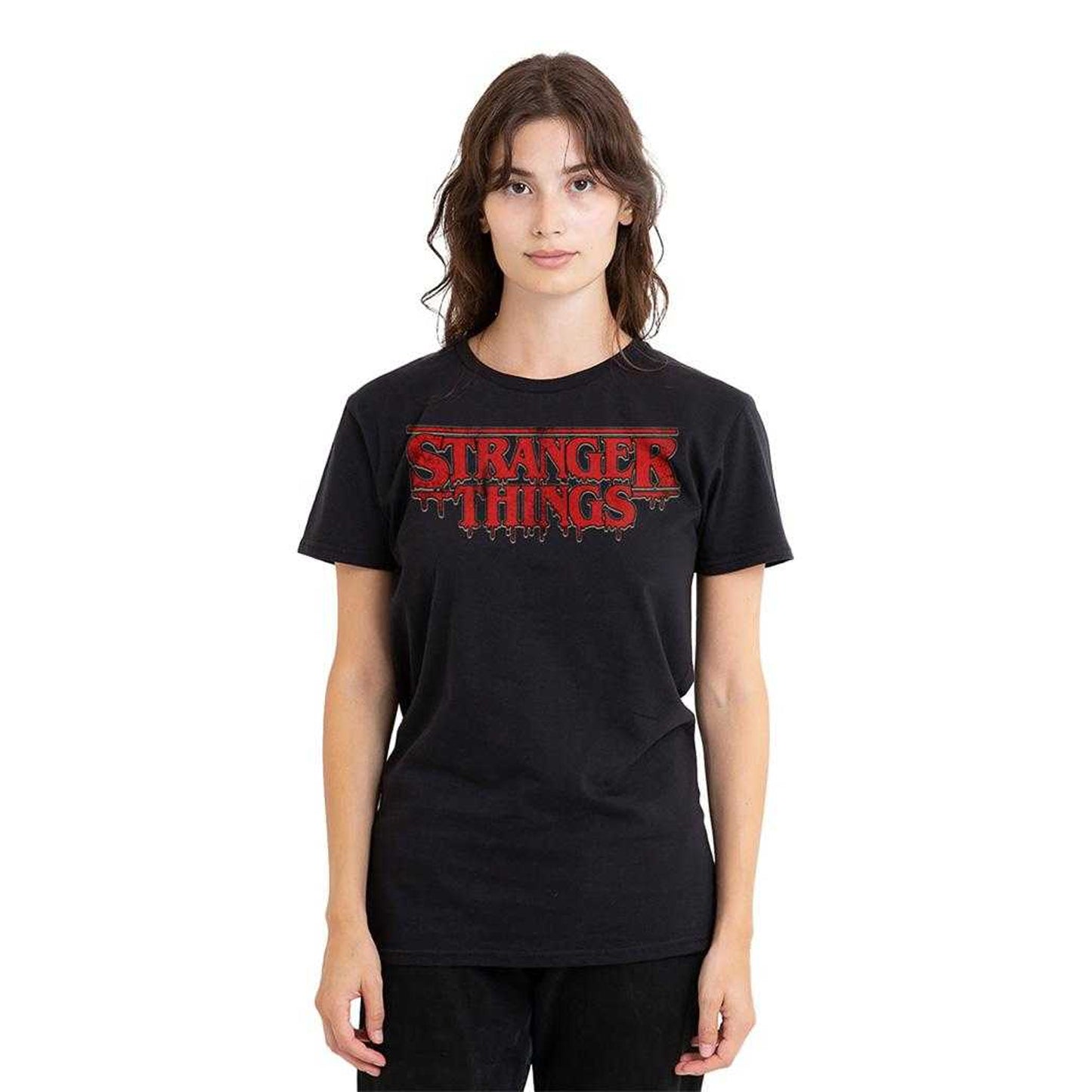 Black - Lifestyle - Stranger Things Womens-Ladies Logo Drip T-Shirt