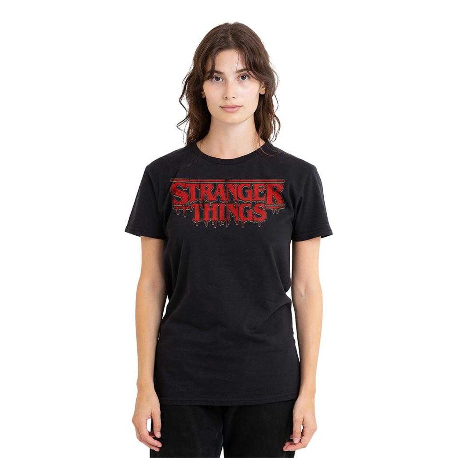 Black - Lifestyle - Stranger Things Womens-Ladies Logo Drip T-Shirt