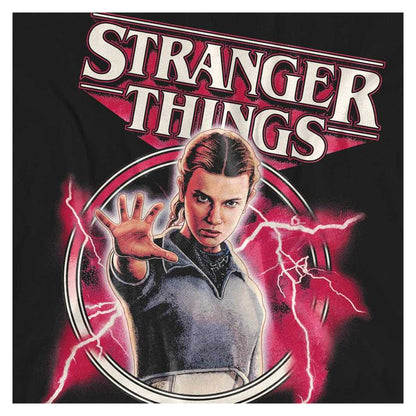 Black - Side - Stranger Things Womens-Ladies Eleven Lightning T-Shirt