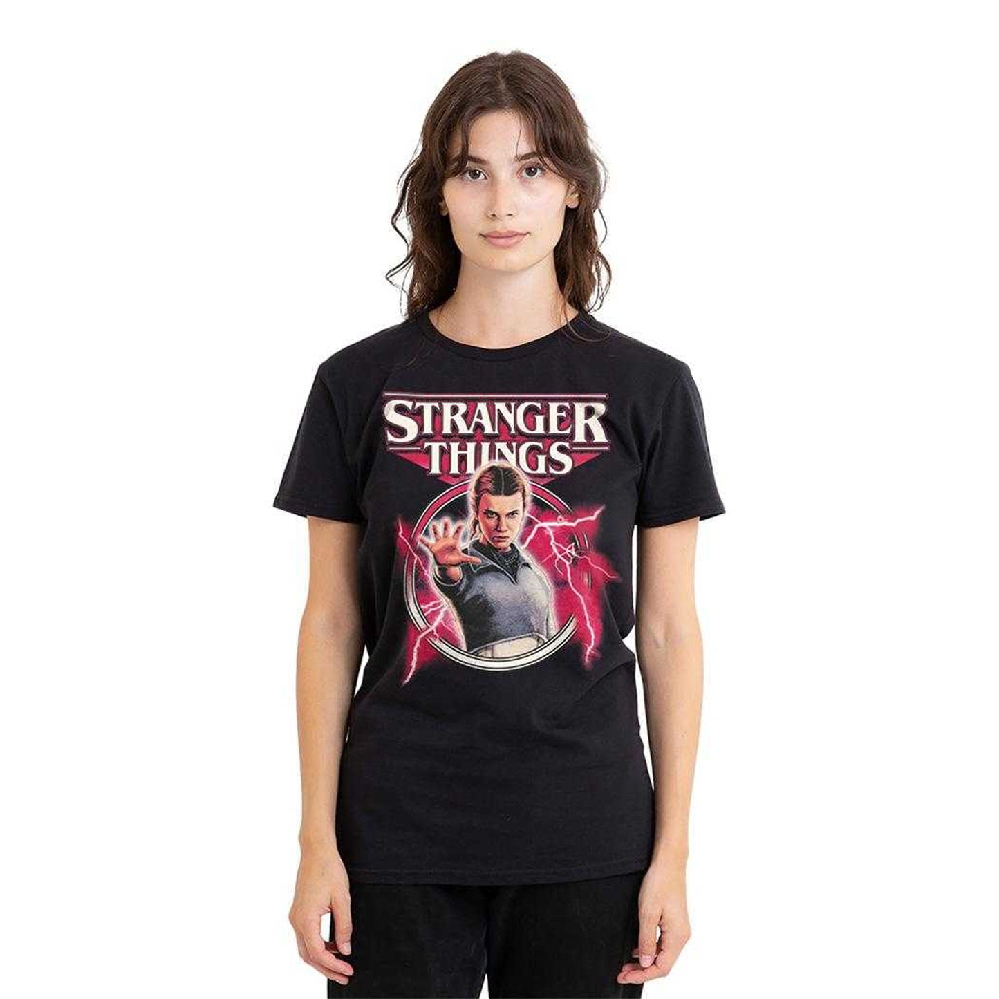 Black - Lifestyle - Stranger Things Womens-Ladies Eleven Lightning T-Shirt