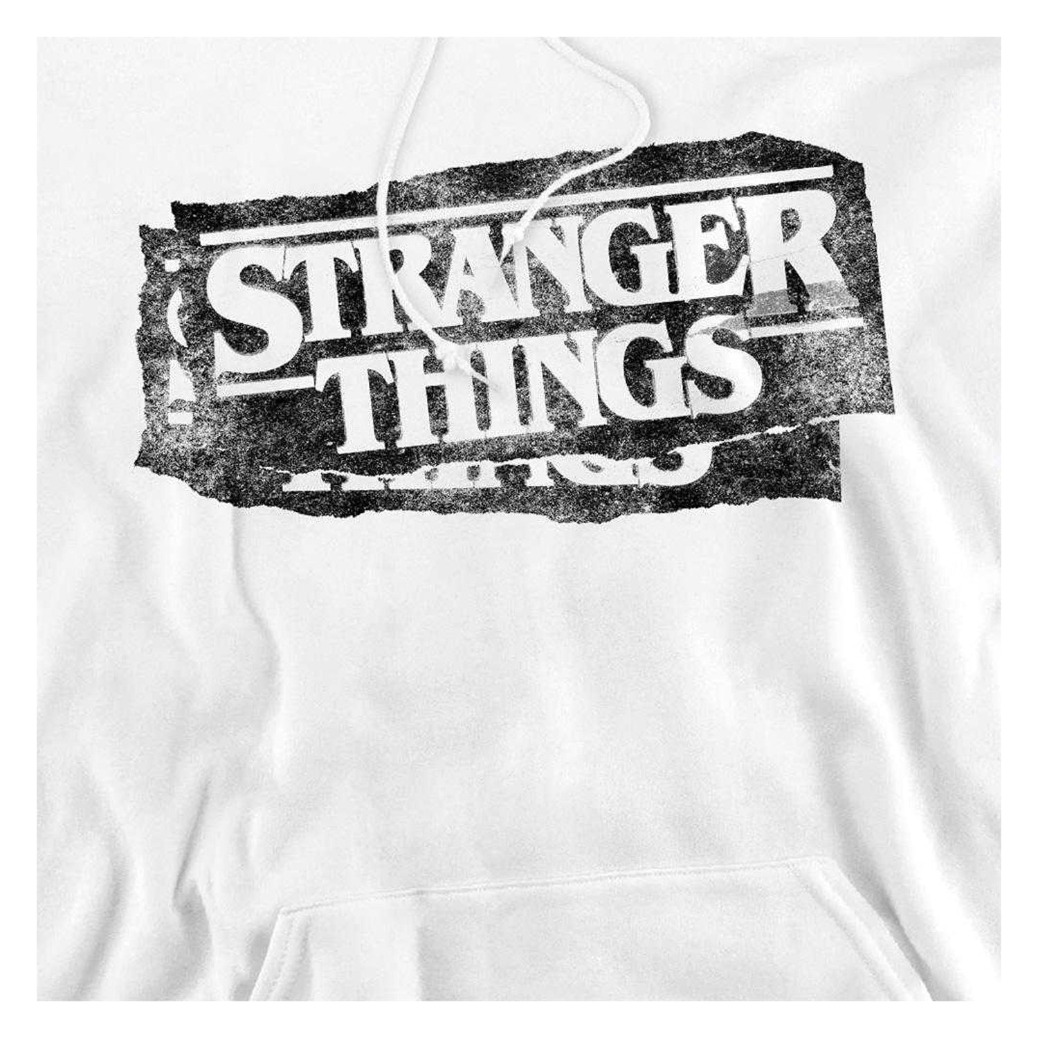 White - Side - Stranger Things Unisex Adult Punk Logo Hoodie