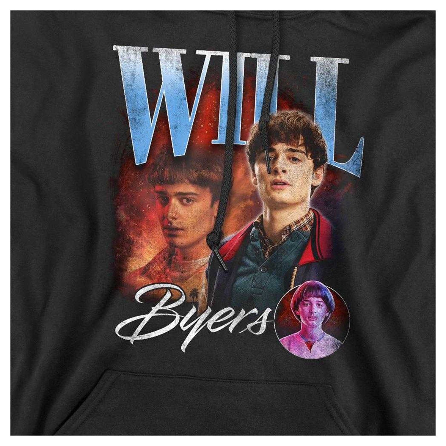 Black - Side - Stranger Things Unisex Adult Will Homage Hoodie