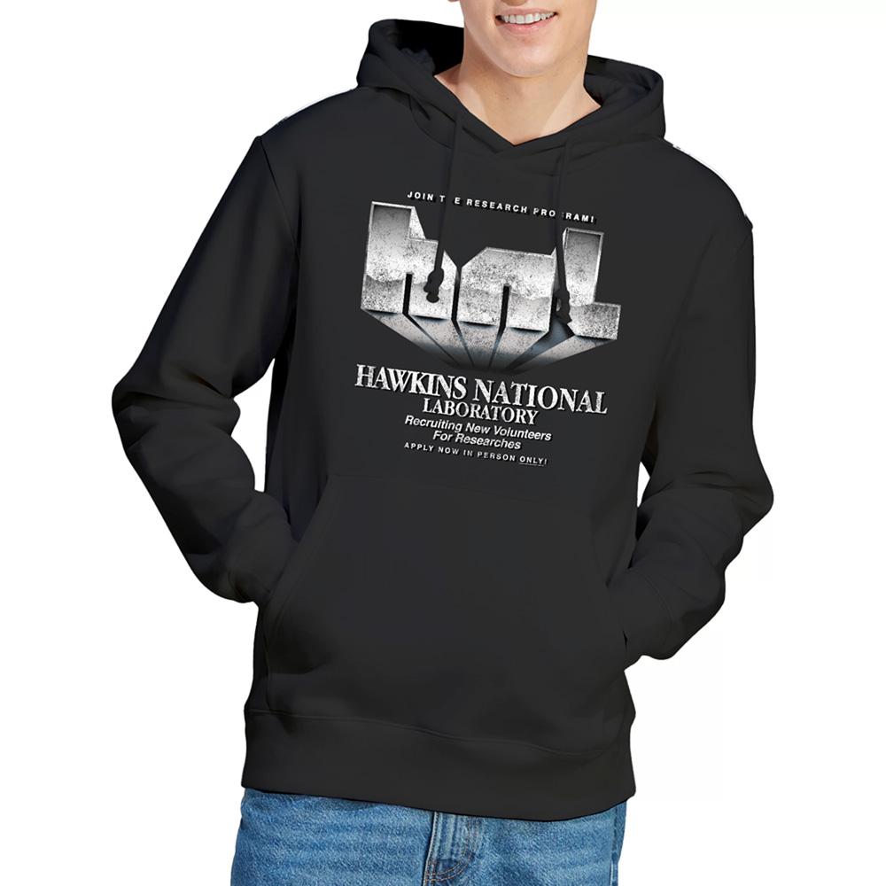 Black - Lifestyle - Stranger Things Unisex Adult Hawkins Lab Logo Hoodie
