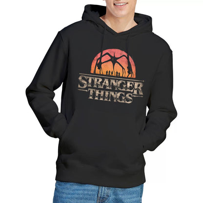 Black - Lifestyle - Stranger Things Unisex Adult Sunset Logo Hoodie