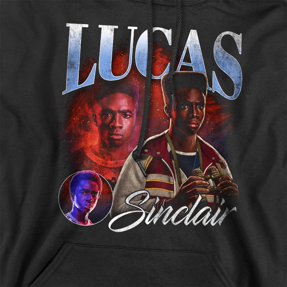 Black - Side - Stranger Things Unisex Adult Lucas Homage Hoodie