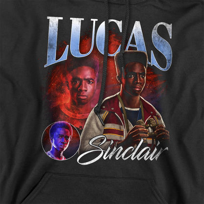 Black - Side - Stranger Things Unisex Adult Lucas Homage Hoodie