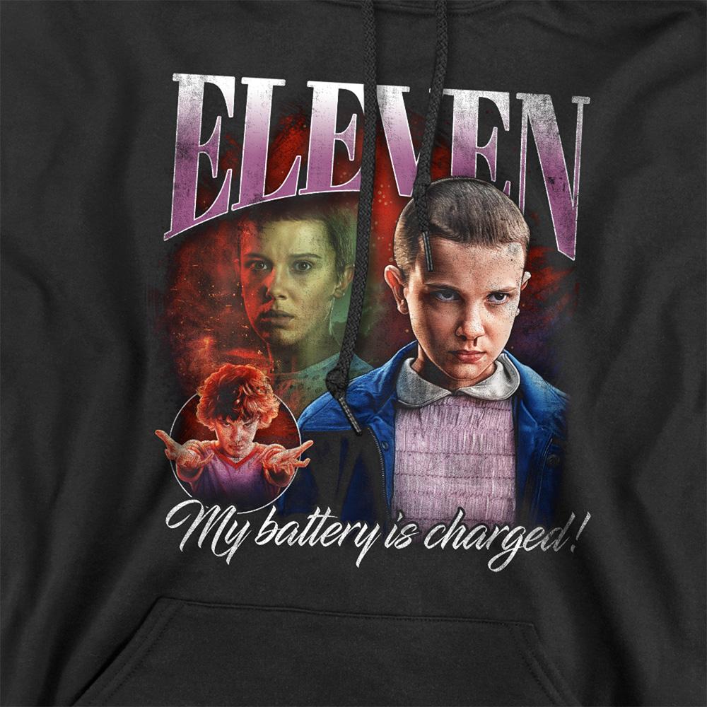 Black - Side - Stranger Things Unisex Adult Eleven Homage Hoodie