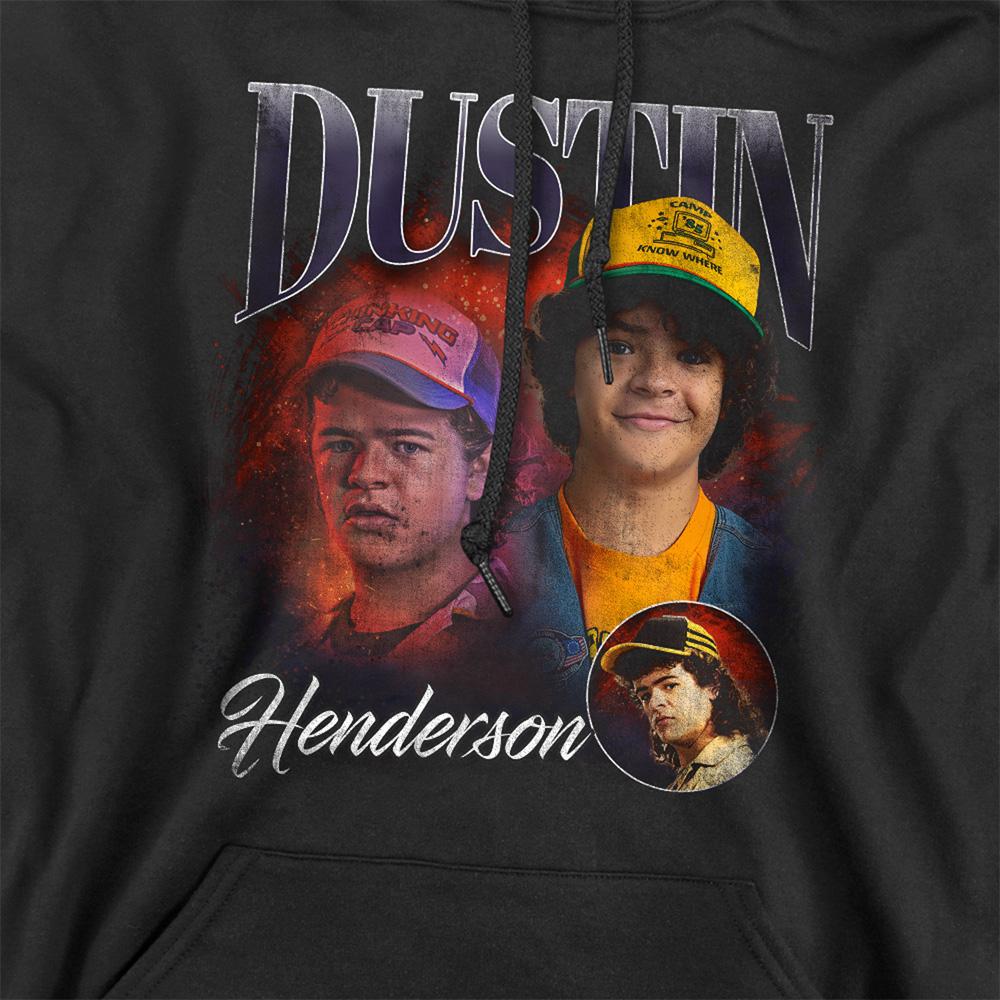 Black - Side - Stranger Things Unisex Adult Dustin Homage Hoodie