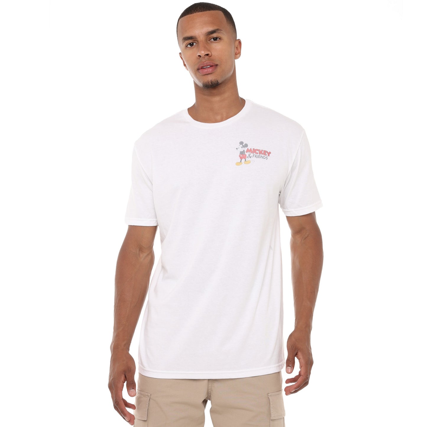 White - Side - Mickey Mouse & Friends Mens Classic Back Print T-Shirt