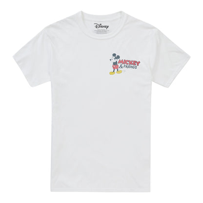 White - Front - Mickey Mouse & Friends Mens Classic Back Print T-Shirt