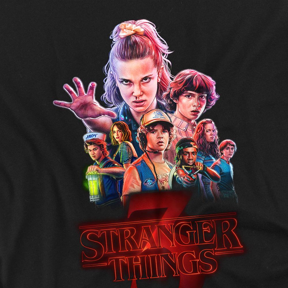 Black - Side - Stranger Things 3 Unisex Adult Poster Long-Sleeved T-Shirt