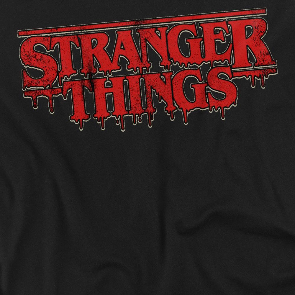 Black - Back - Stranger Things 5 Unisex Adult Dripping Logo Long-Sleeved T-Shirt