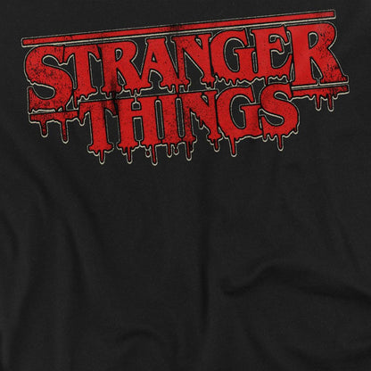 Black - Back - Stranger Things 5 Unisex Adult Dripping Logo Long-Sleeved T-Shirt