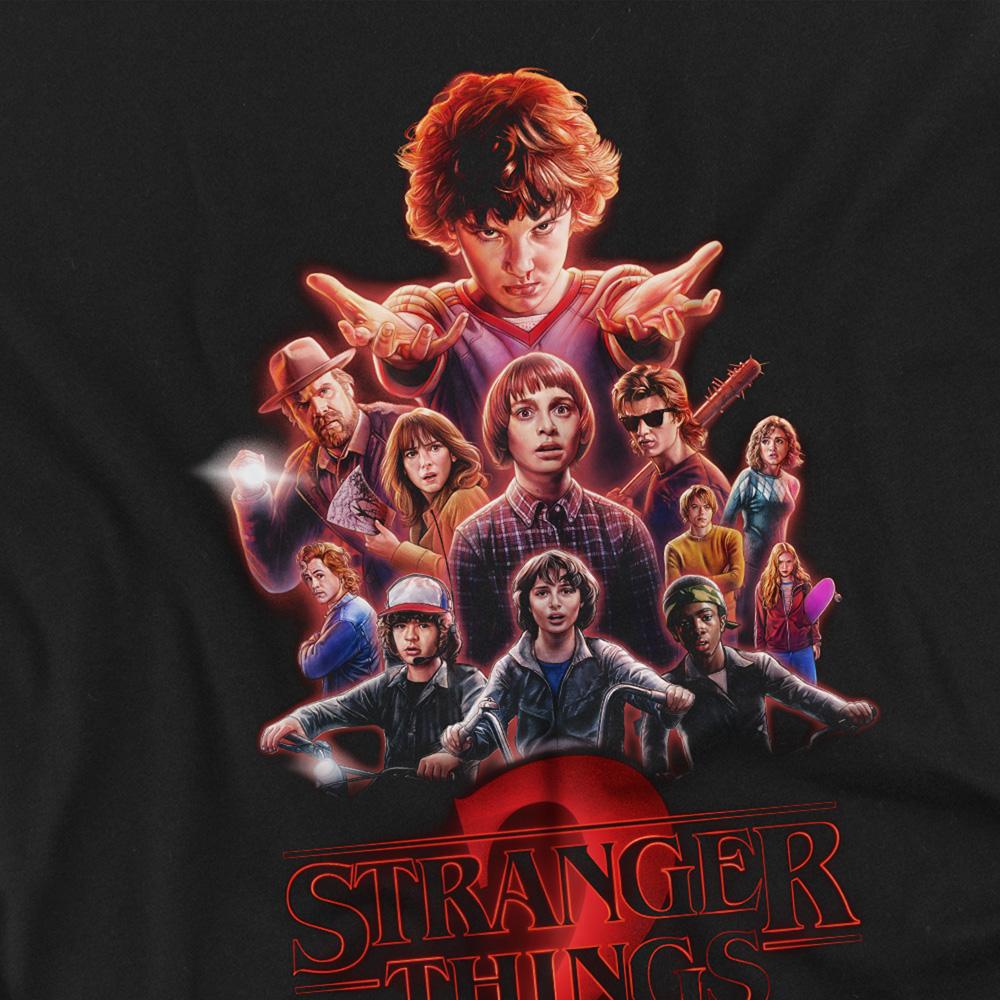 Black - Side - Stranger Things 2 Unisex Adult Poster Long-Sleeved T-Shirt