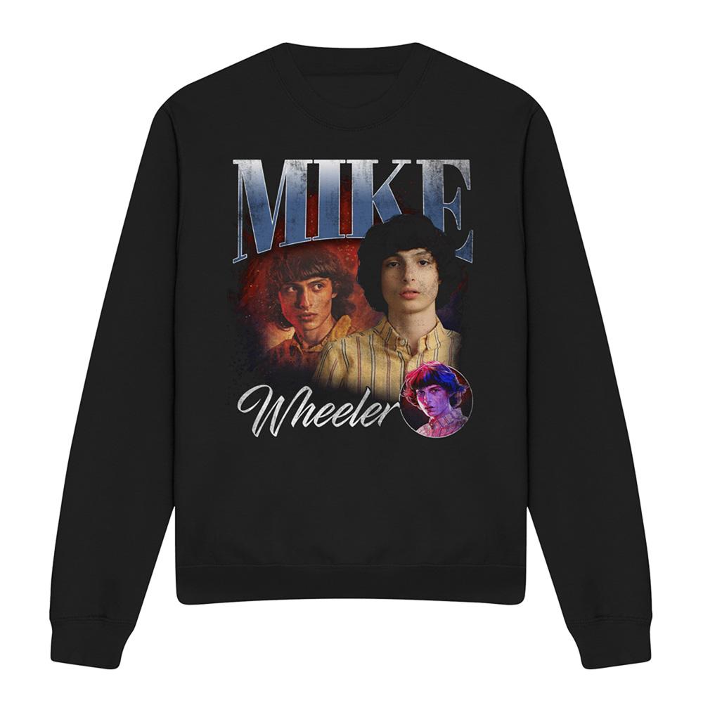 Black - Front - Stranger Things Unisex Adult Mike Homage Sweatshirt