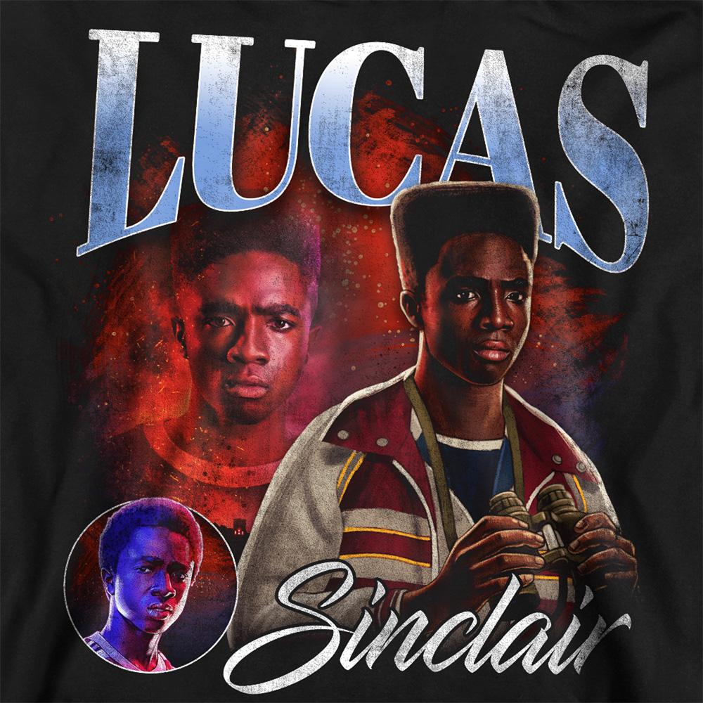 Black - Side - Stranger Things Unisex Adult Lucas Homage Sweatshirt