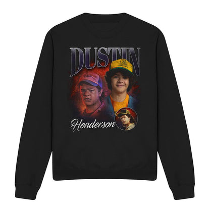 Black - Front - Stranger Things Unisex Adult Dustin Homage Sweatshirt
