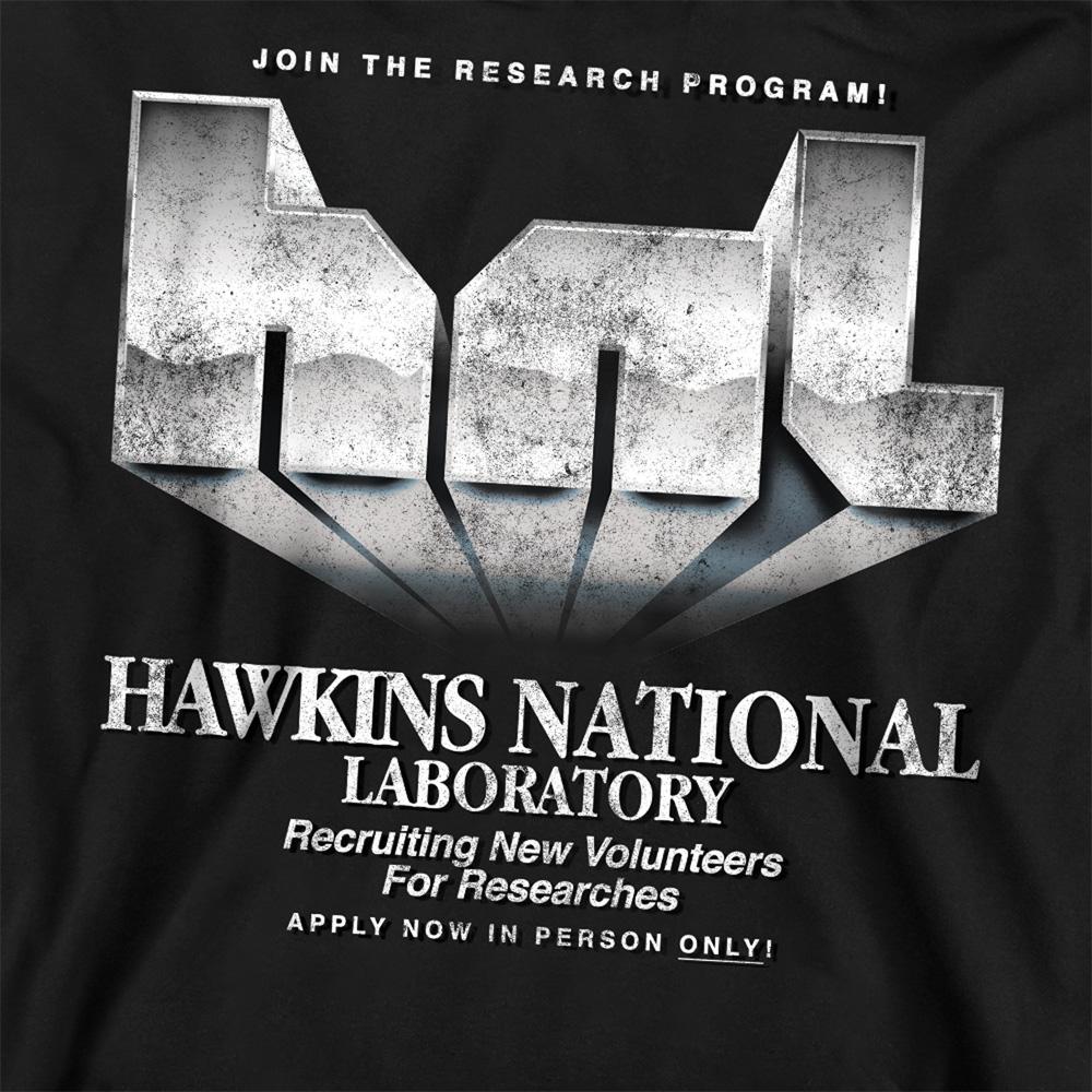Black - Side - Stranger Things Unisex Adult Hawkins Lab Logo Sweatshirt