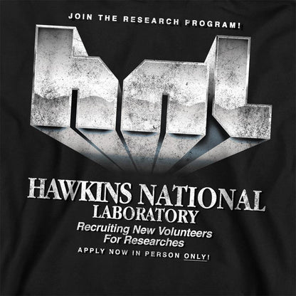 Black - Side - Stranger Things Unisex Adult Hawkins Lab Logo Sweatshirt