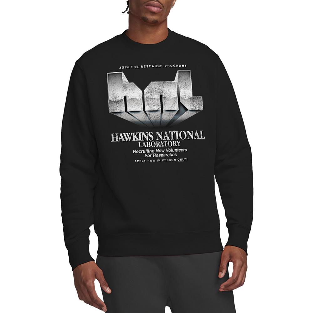 Black - Lifestyle - Stranger Things Unisex Adult Hawkins Lab Logo Sweatshirt