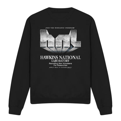 Black - Front - Stranger Things Unisex Adult Hawkins Lab Logo Sweatshirt