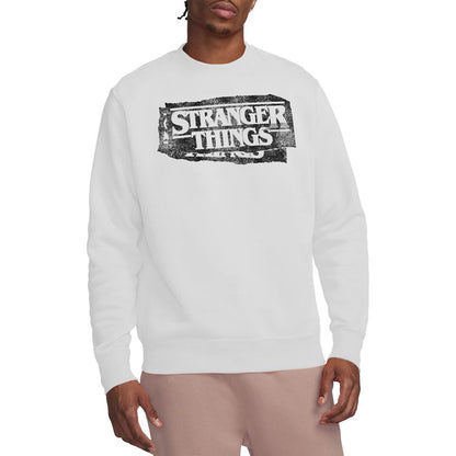 White - Side - Stranger Things Unisex Adult Punk Logo Sweatshirt