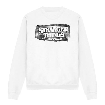 White - Front - Stranger Things Unisex Adult Punk Logo Sweatshirt