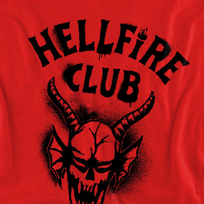 Red - Pack Shot - Stranger Things Unisex Adult Hellfire Spray Logo Sweatshirt