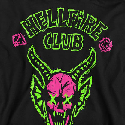 Black - Pack Shot - Stranger Things Unisex Adult Hellfire Sketch Logo Sweatshirt