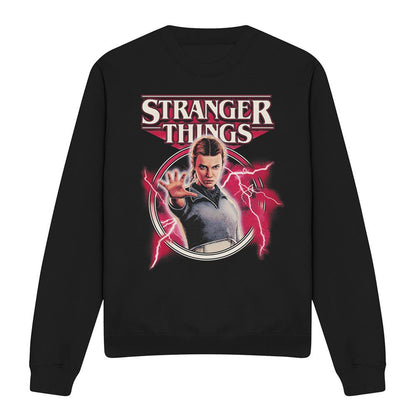Black - Front - Stranger Things Unisex Adult Eleven Lightning Sweatshirt