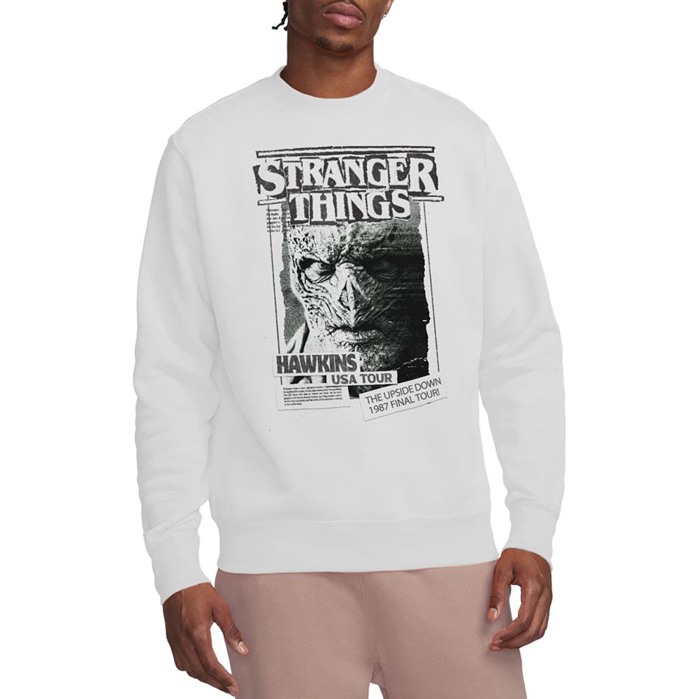 White - Side - Stranger Things Unisex Adult Vecna Newspaper Sweatshirt