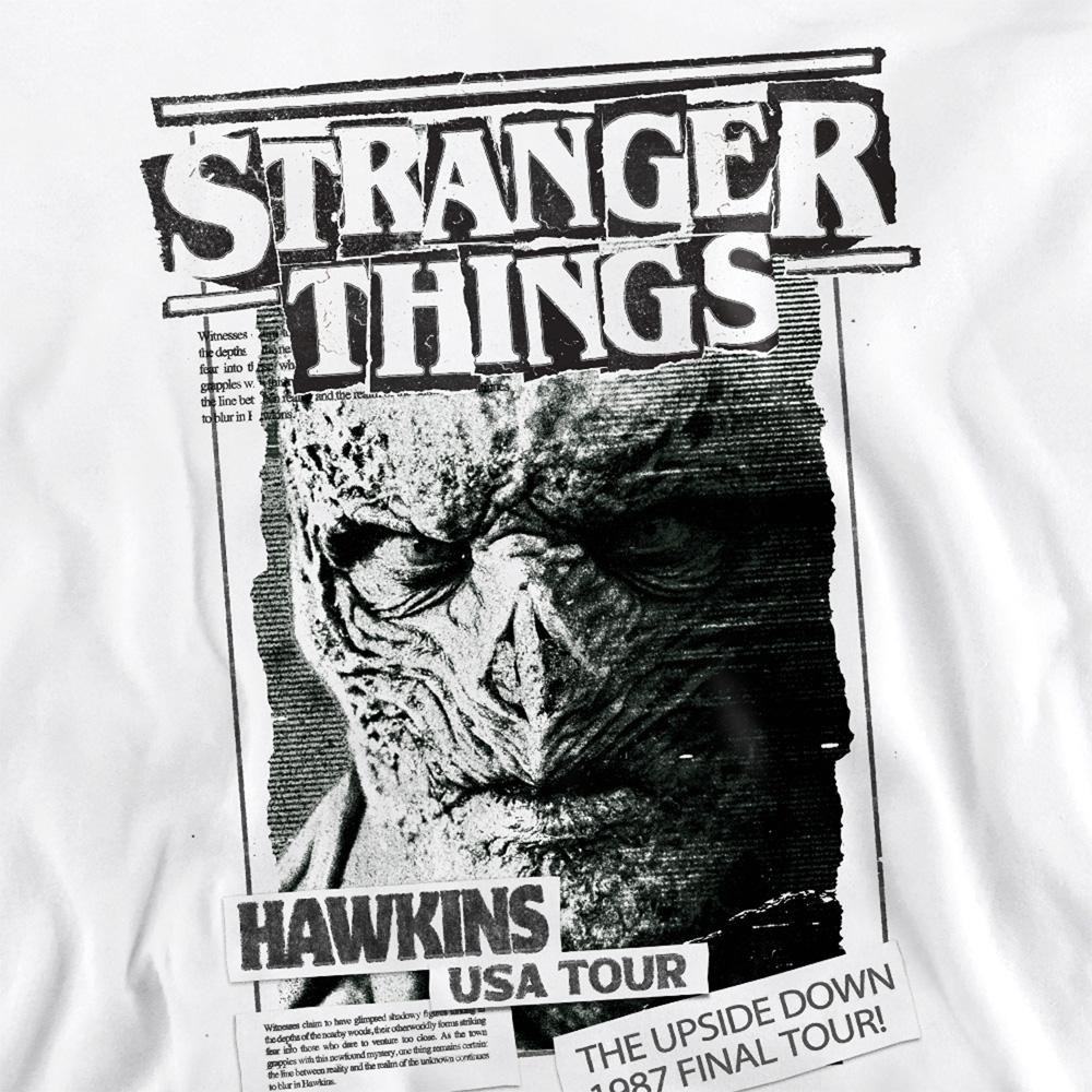 White - Pack Shot - Stranger Things Unisex Adult Vecna Newspaper Sweatshirt